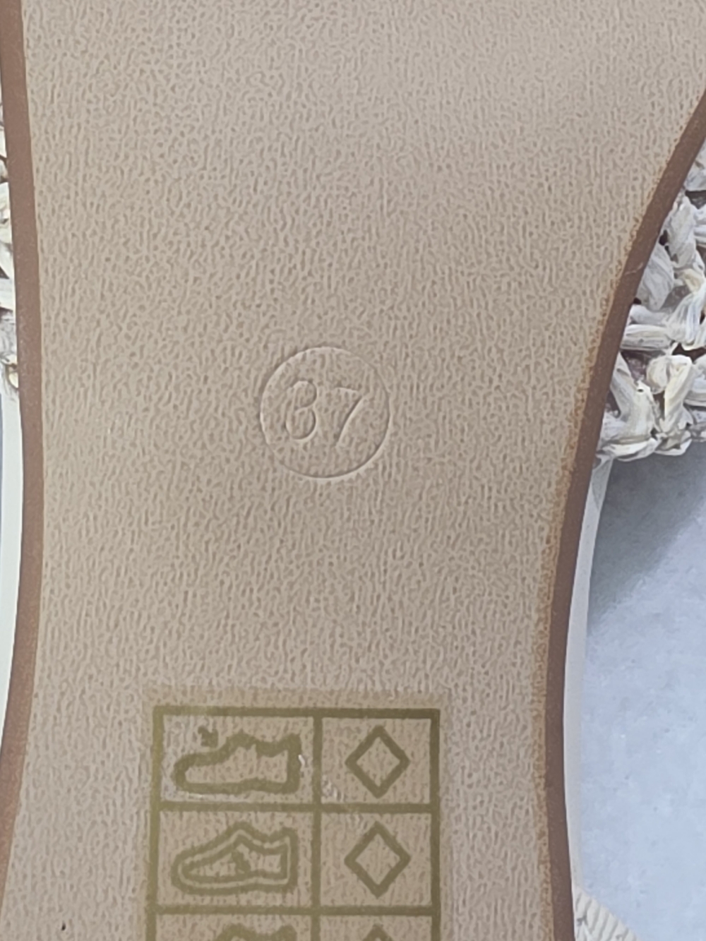 Woven Pointed Toe Slingback Heels - Cream - Picture 6 of 7